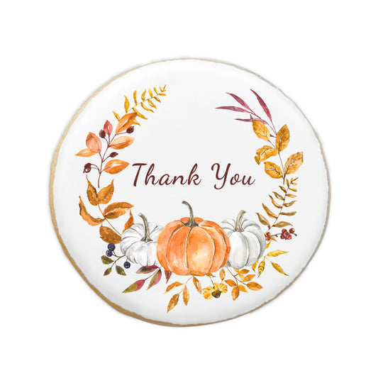 Autumn Employee Appreciation Thank You Wreath Cookie