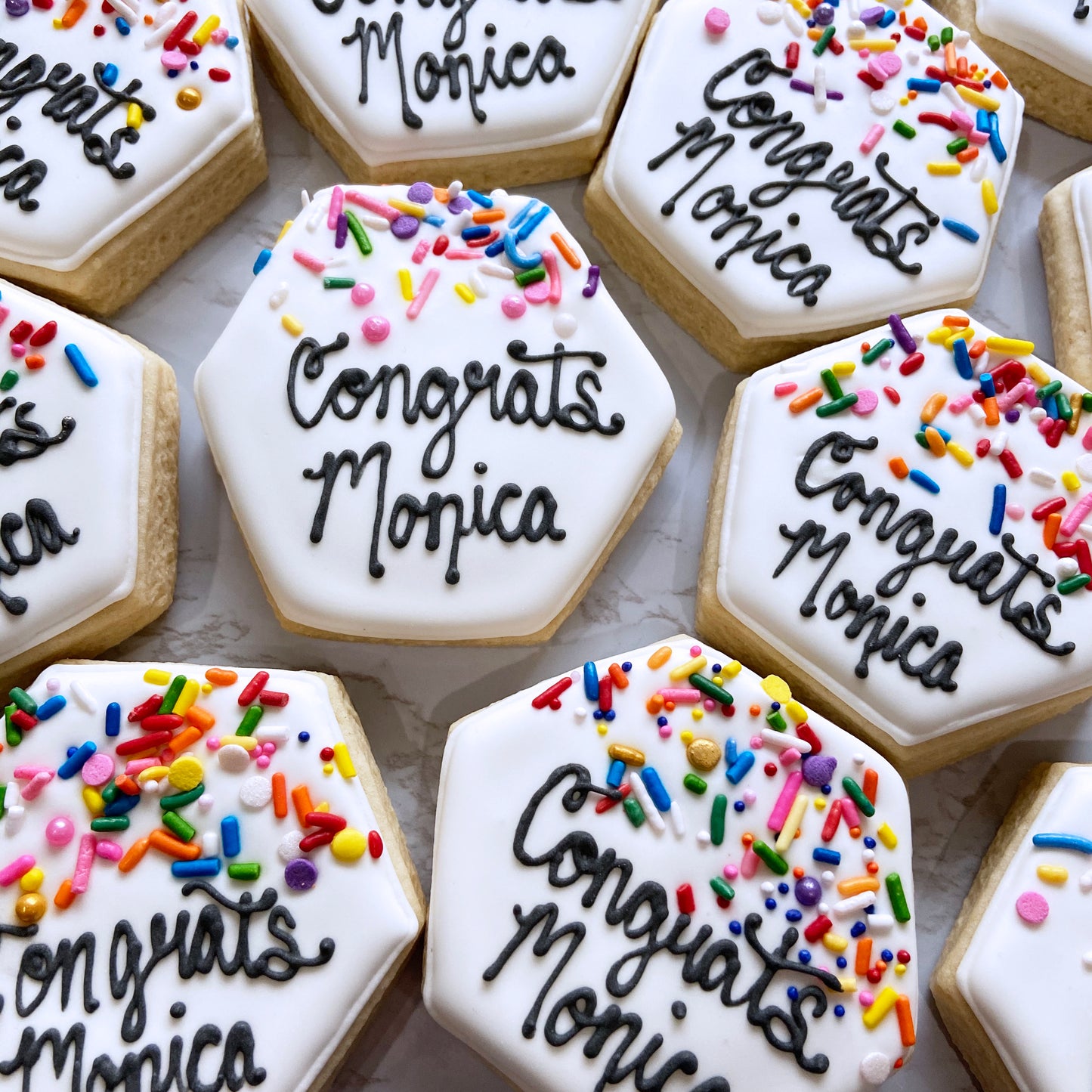 Personalized Confetti Congrats Cookies!