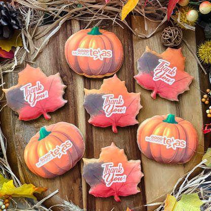 Pumpkin & Leaf 
Thank You 
Cookies