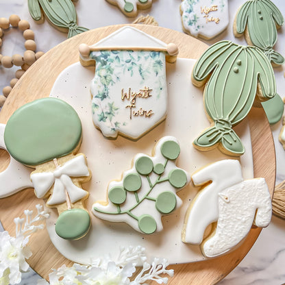 Greenery Gold Baby Cookies