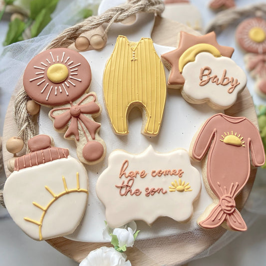 Here the Comes the Sun 
Boho Baby Cookies