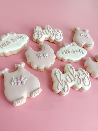 Daisies and Bows Baby Cookies
