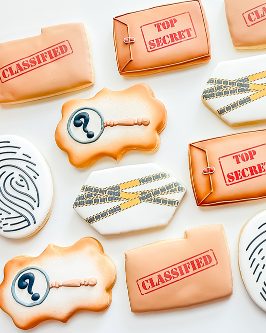 Top Secret Case File Detective Themed Cookie Set