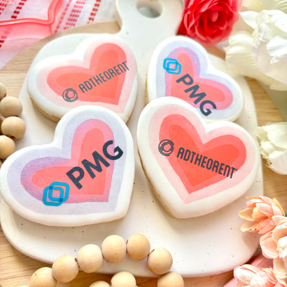 Custom Logo Heart Cookies