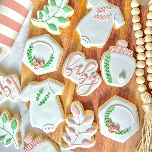 Floral Baby Cookies