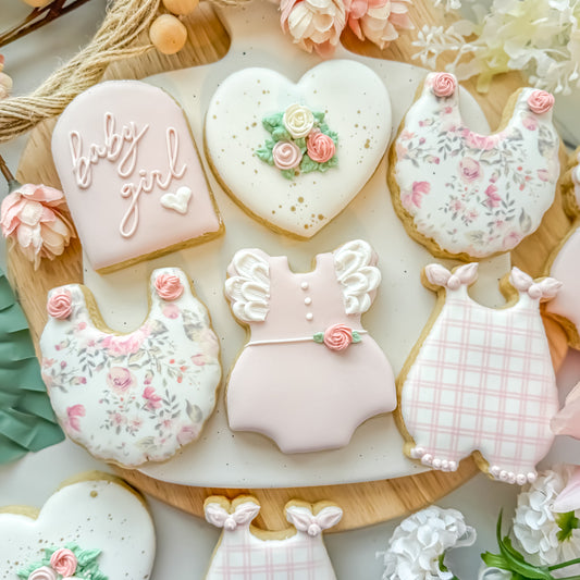 Floral Rose Baby Girl Cookies