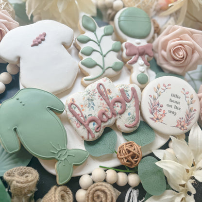 Boho Floral Baby Girl Cookies