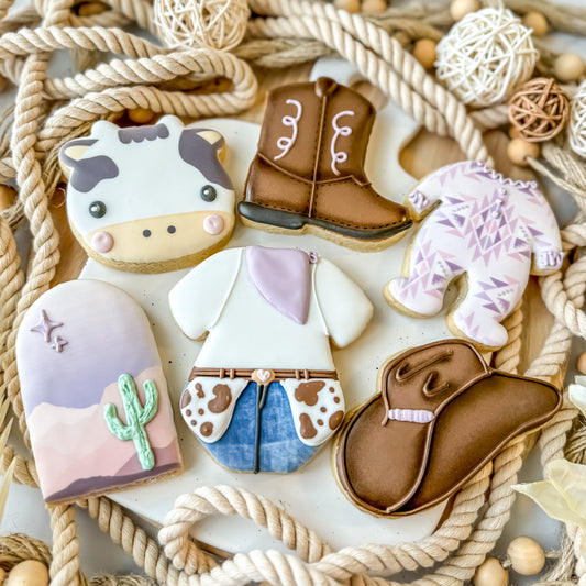 Cowboy or Cowgirl Baby Cookies