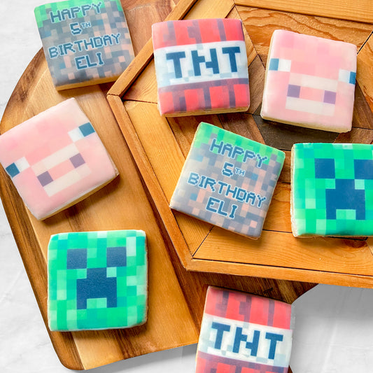 Minecraft Birthday Cookies