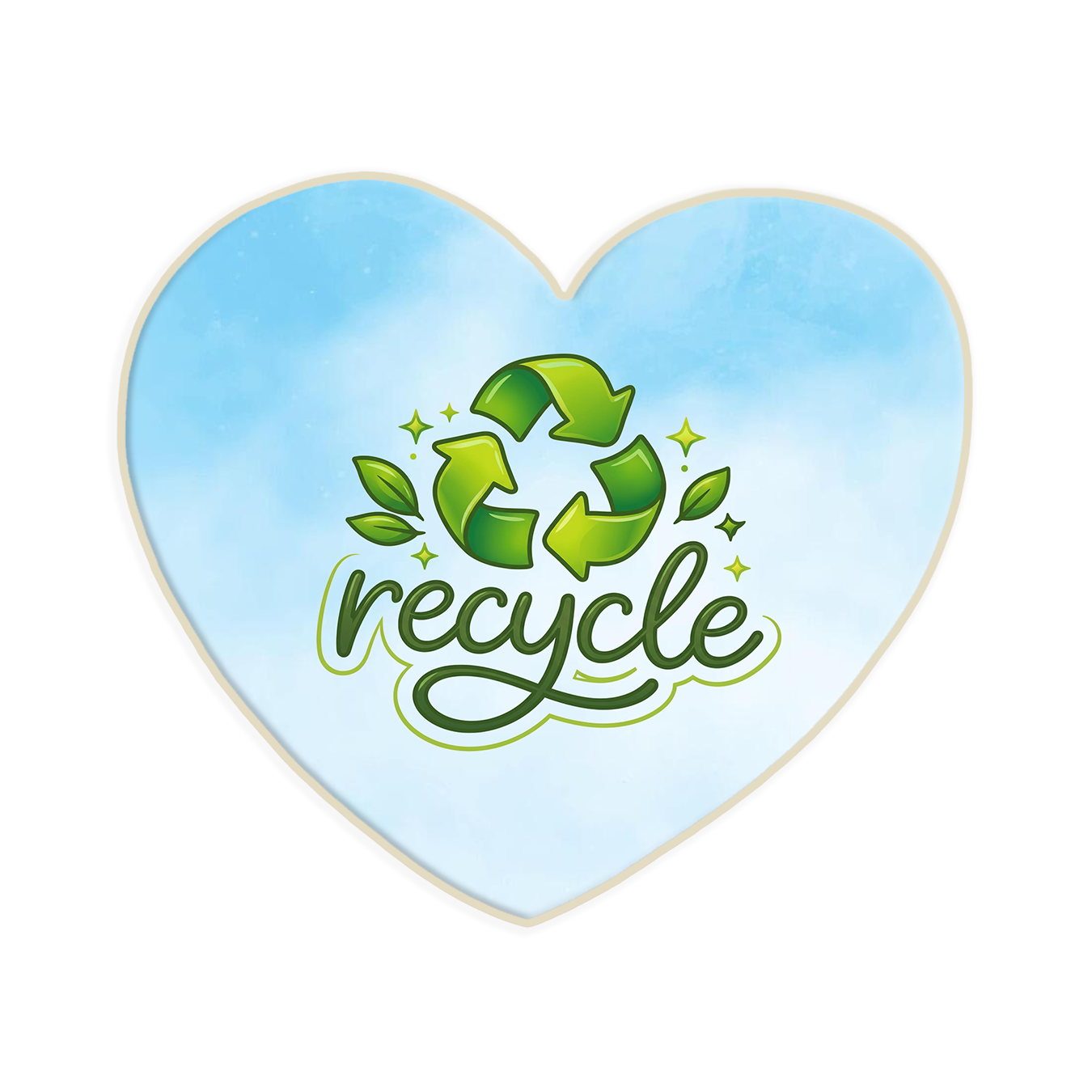 Recycle Heart Sugar Cookie