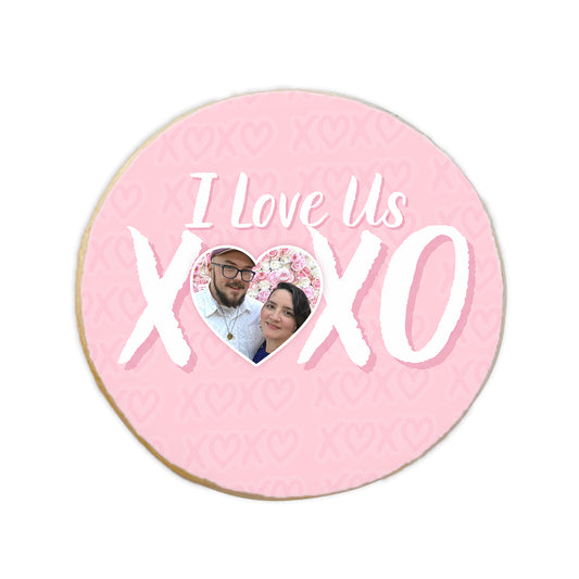 Valentine’s "I Love Us" Custom Photo Cookie