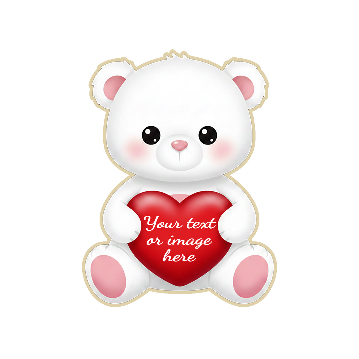 Valentine’s Teddy Bear Custom Logo Cookie