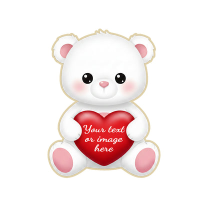 Valentine’s Teddy Bear Custom Logo Cookie