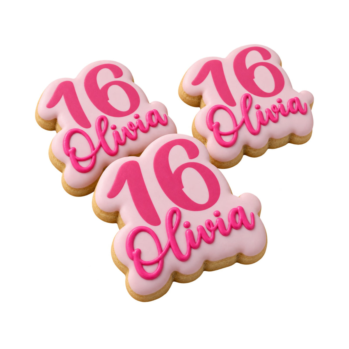 Sweet 16 Custom Name Birthday Cookies