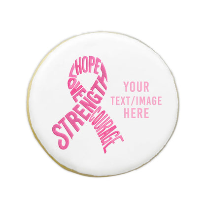 Custom Breast Cancer Awareness Ribbon Cookies