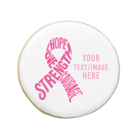 Custom Breast Cancer Awareness Ribbon Cookies
