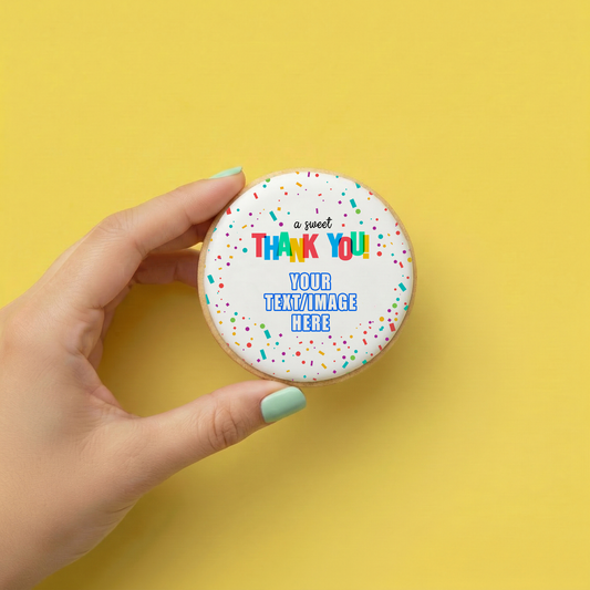 Customizable Confetti Thank You Cookie