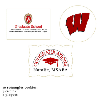 Custom Order - 24 Wisconsin Grad Cookies