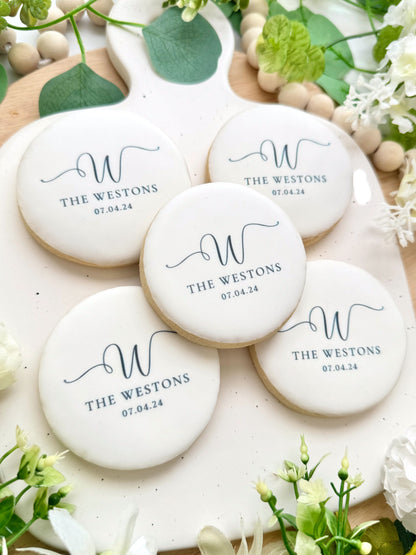 Monogram Wedding Date Cookies